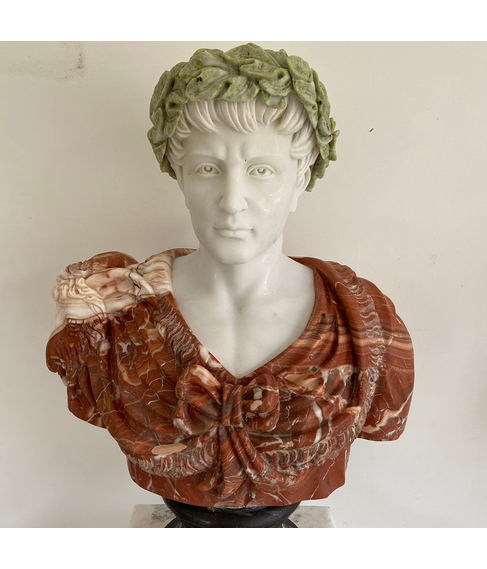 imagem de Busto em Mrmore Caio Jlio Csar com  Coroa 80cm - BMP037