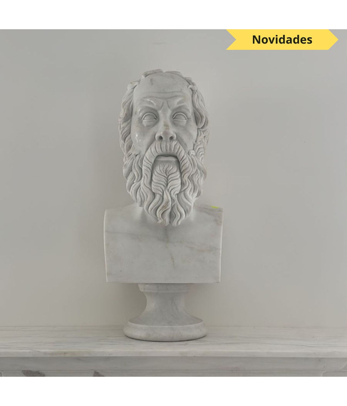 imagem de Busto Scrates em Mrmore Branco 62cm - BMP069