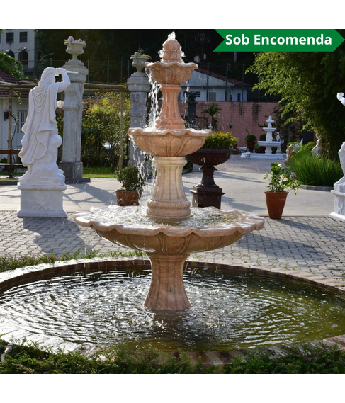 imagem de Chafariz 3 Pratos 200cm Mrmore Rosa - FMP179