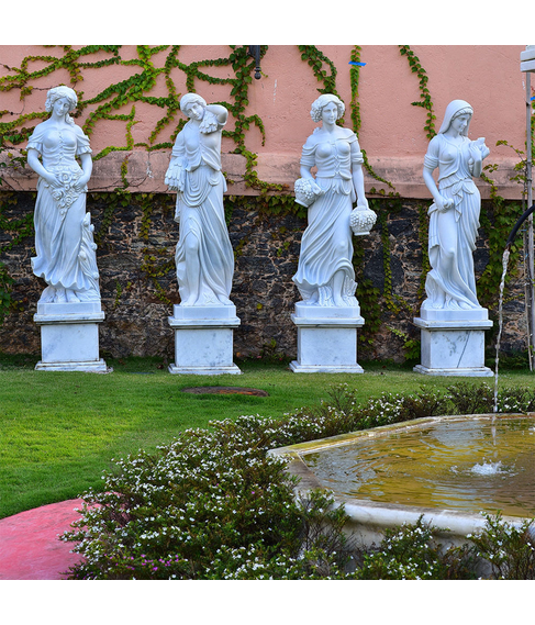 imagem de Escultura 4 Estaes 160cm Mrmore Branco - EMP517