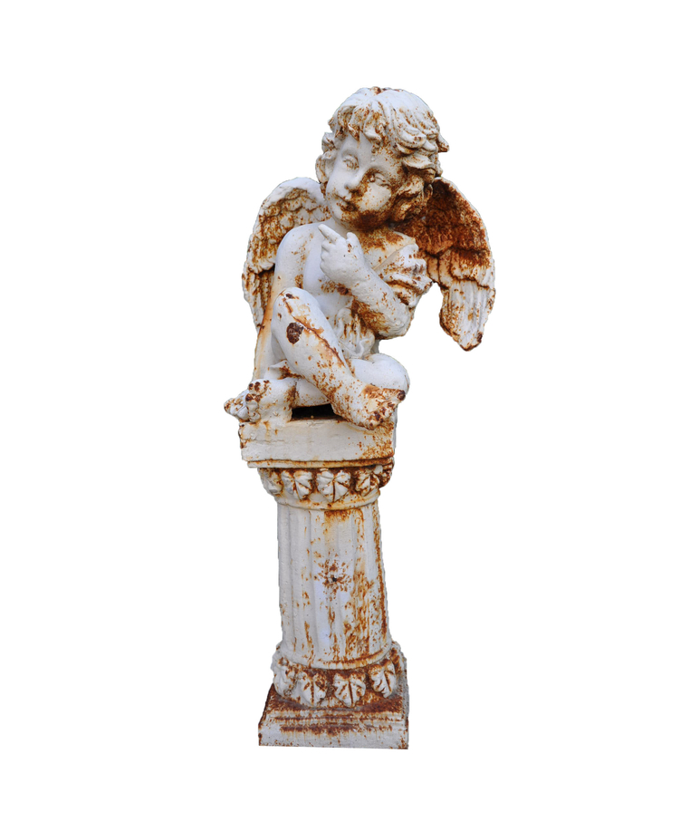 imagem do produto Escultura Anjo Coluna 50cm - EF224-ACABOU