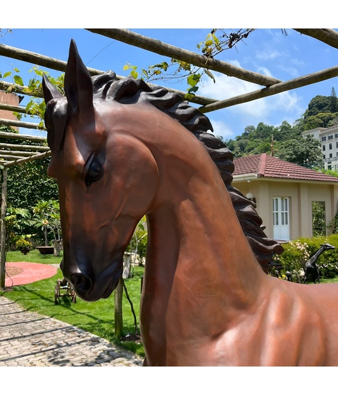 imagem de Escultura Cavalo em Bronze 198cm - EBZ603