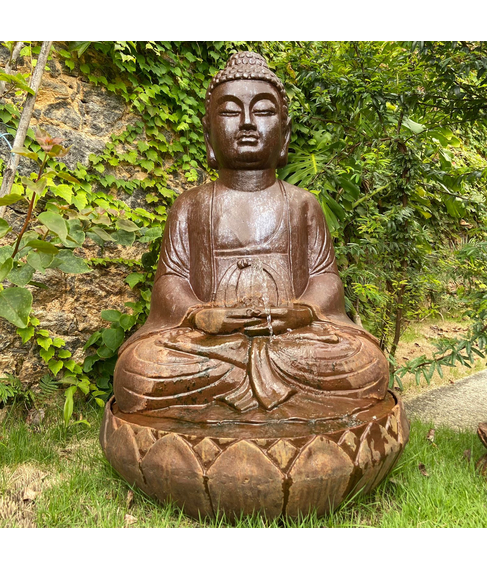 imagem de Escultura de Buda Sentado Ferro Fundido 80cm - FF421