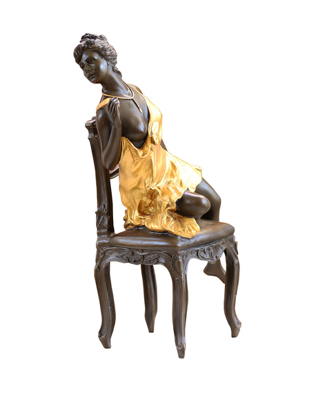 imagem de Escultura Lady on Chair 40cm - EBZ312 - ACABOU