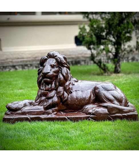 imagem de Escultura Leo de Ferro Fundido 73cm - VRF029E