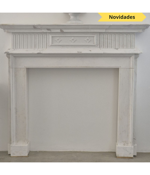 imagem de Lareira Celani em Mrmore Branco 152cm - VRMP357
