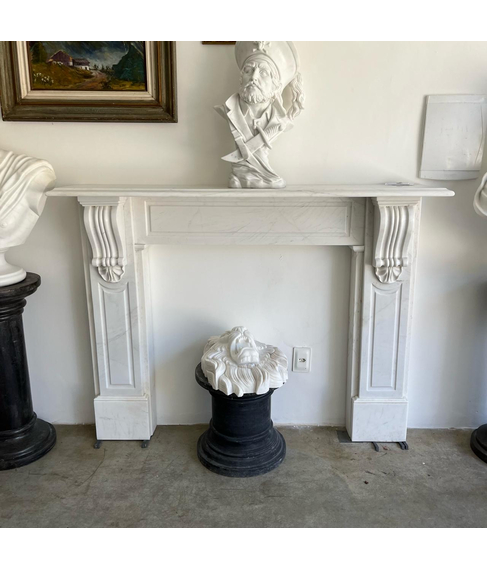 imagem de Lareira Palermo em Mrmore Branco 119cm - VRMP354