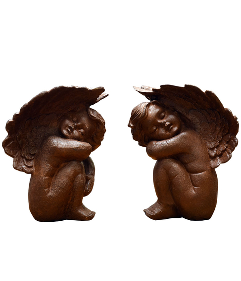 imagem de Par de Escultura Anjo Dormindo 20cm - VRF178