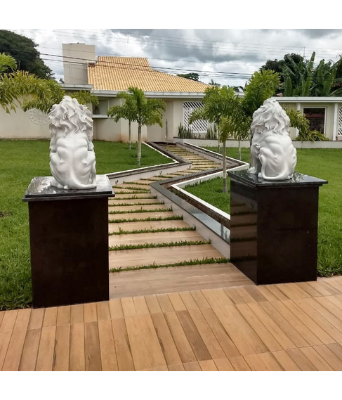 imagem de Par de Escultura de Leo Sentado 100cm - EML423